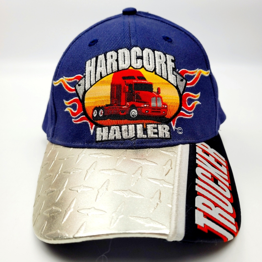 CSI Hardcore Hauler Trucker 18 Wheels on Rubber & Steel Embroidere Baseball Hat